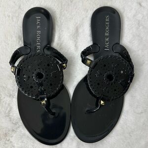 Jack Rogers Black Georgica Jelly Sandals Size 9